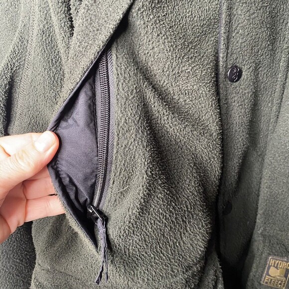 Browning Hydro Fleece Jacket Thermolite Parka Large Green Hunting Outdoor Mens - Picture 11 of 15